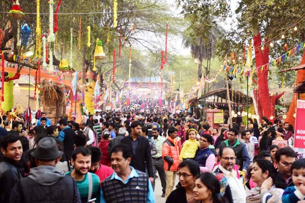 Huge crowds  at Surajkund Mela on Sunday